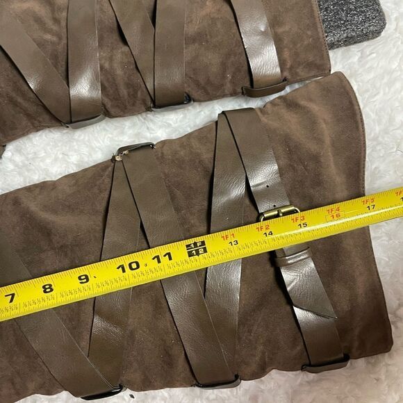 Shoe Dazzle Haley synthetic brown slip on riding boots Size 10W - Picture 8 of 10